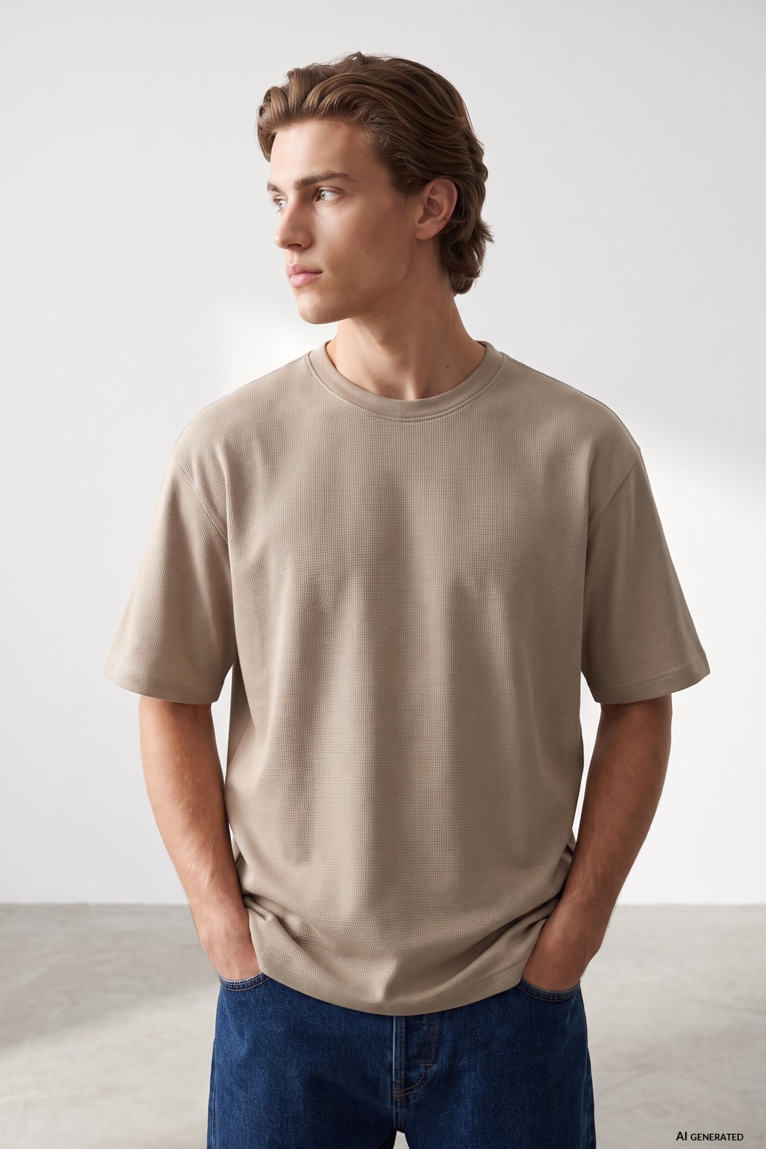Beige Regular Fit T-shirt