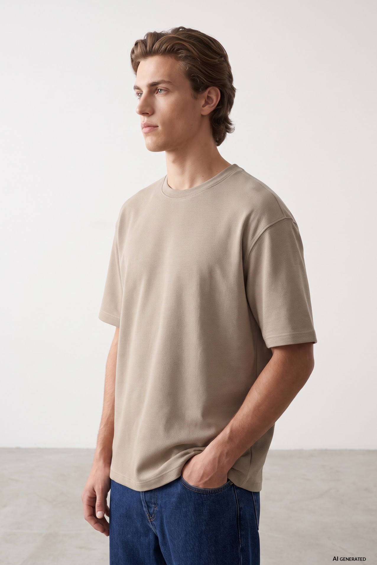Beige Regular Fit T-shirt