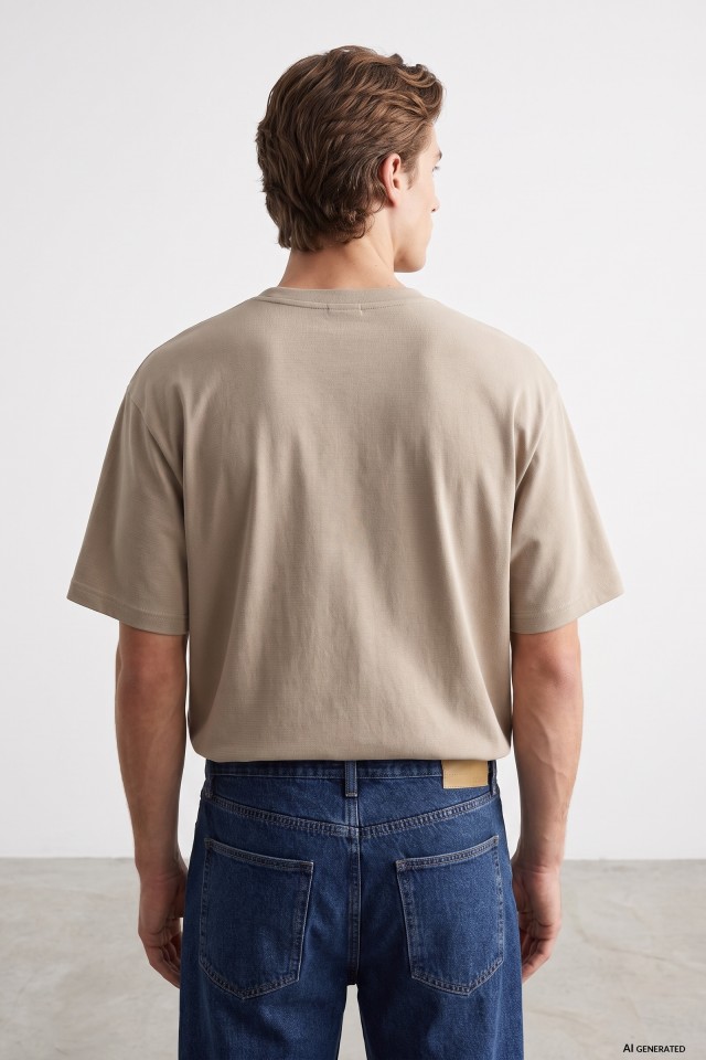 Beige Regular Fit T-shirt Beige Regular Fit T-shirt