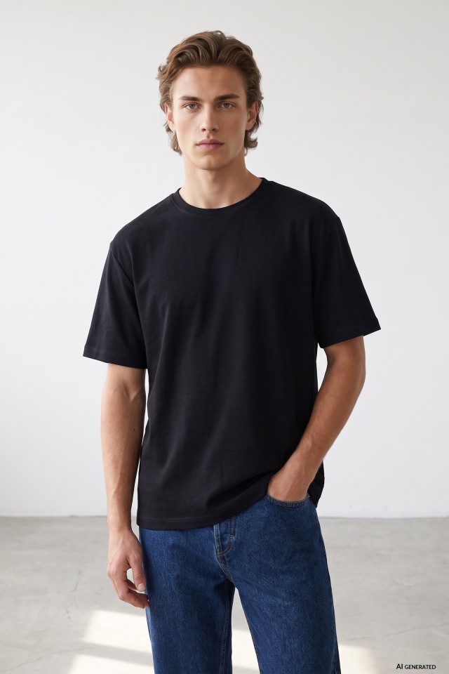Navy Blue Regular Fit Tee