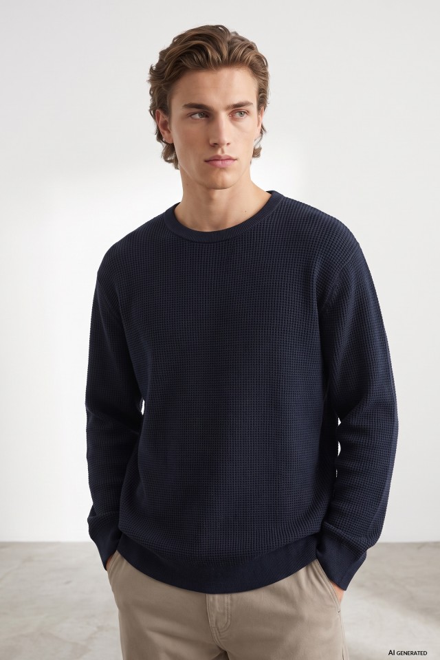 Navy Blue Knit Sweater