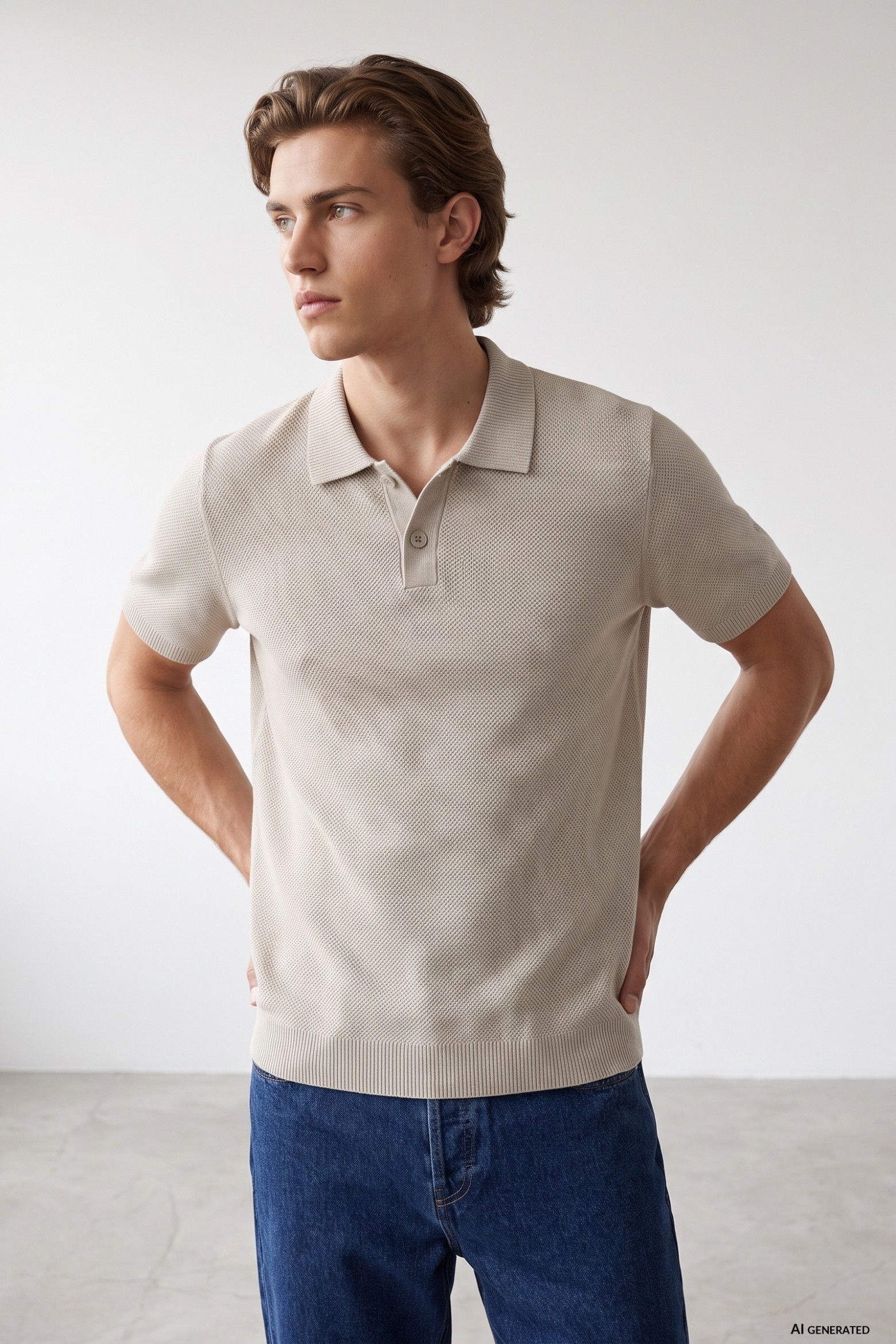 Beige Regular Fit Polo Shirt