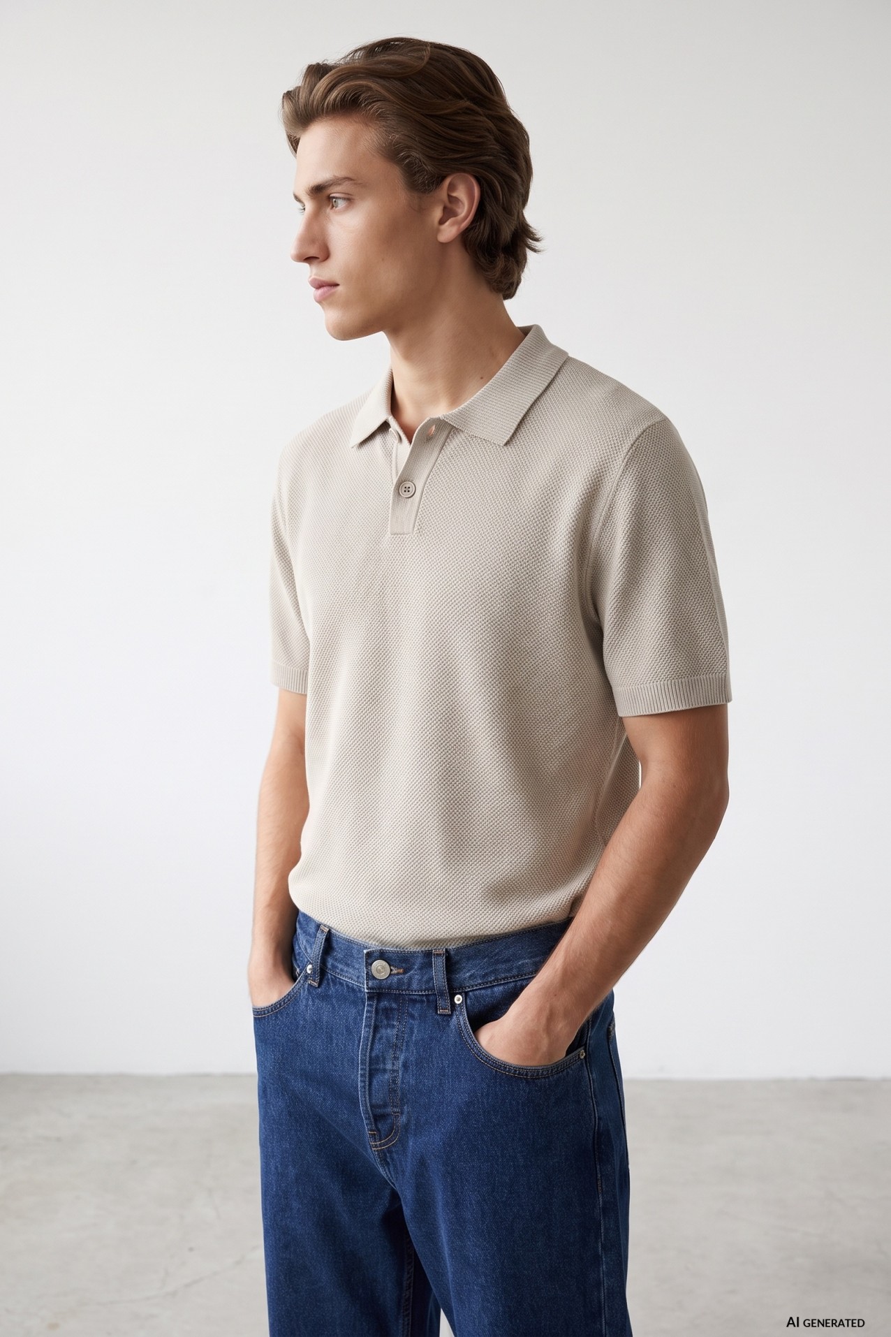 Beige Regular Fit Polo Shirt