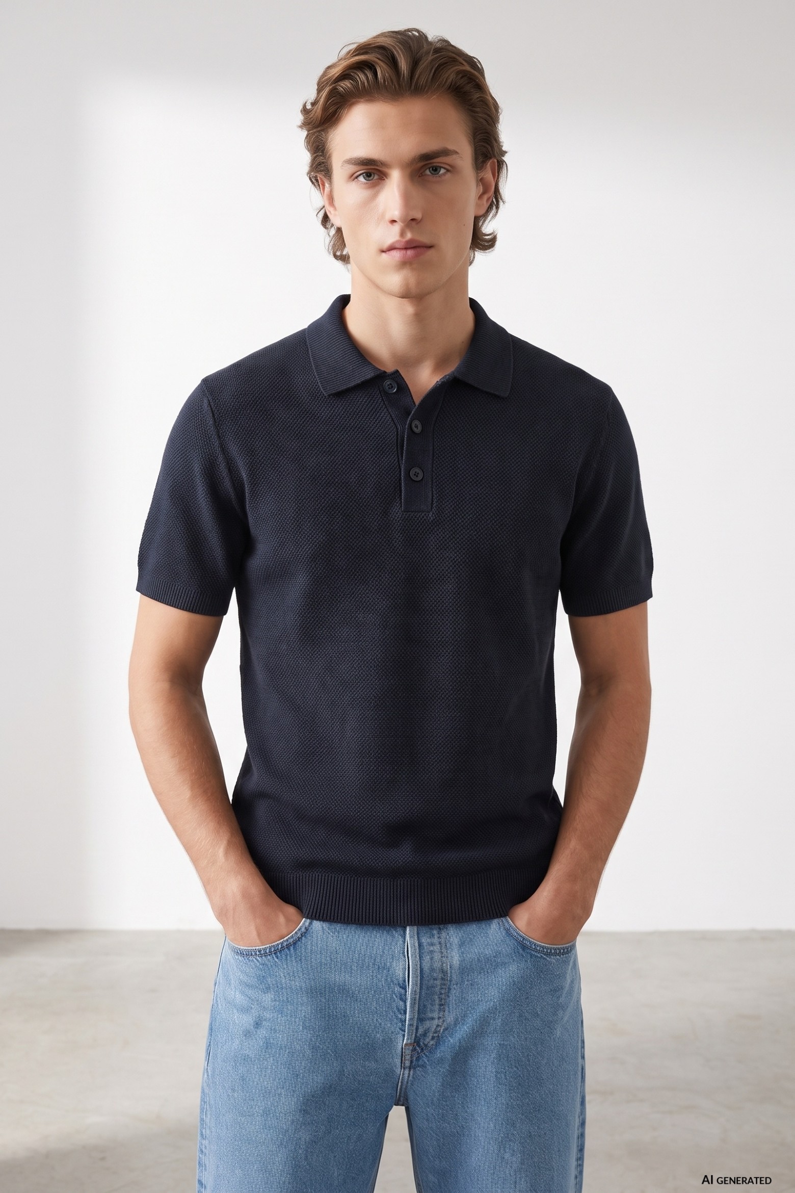 Navy Short Sleeve Polo