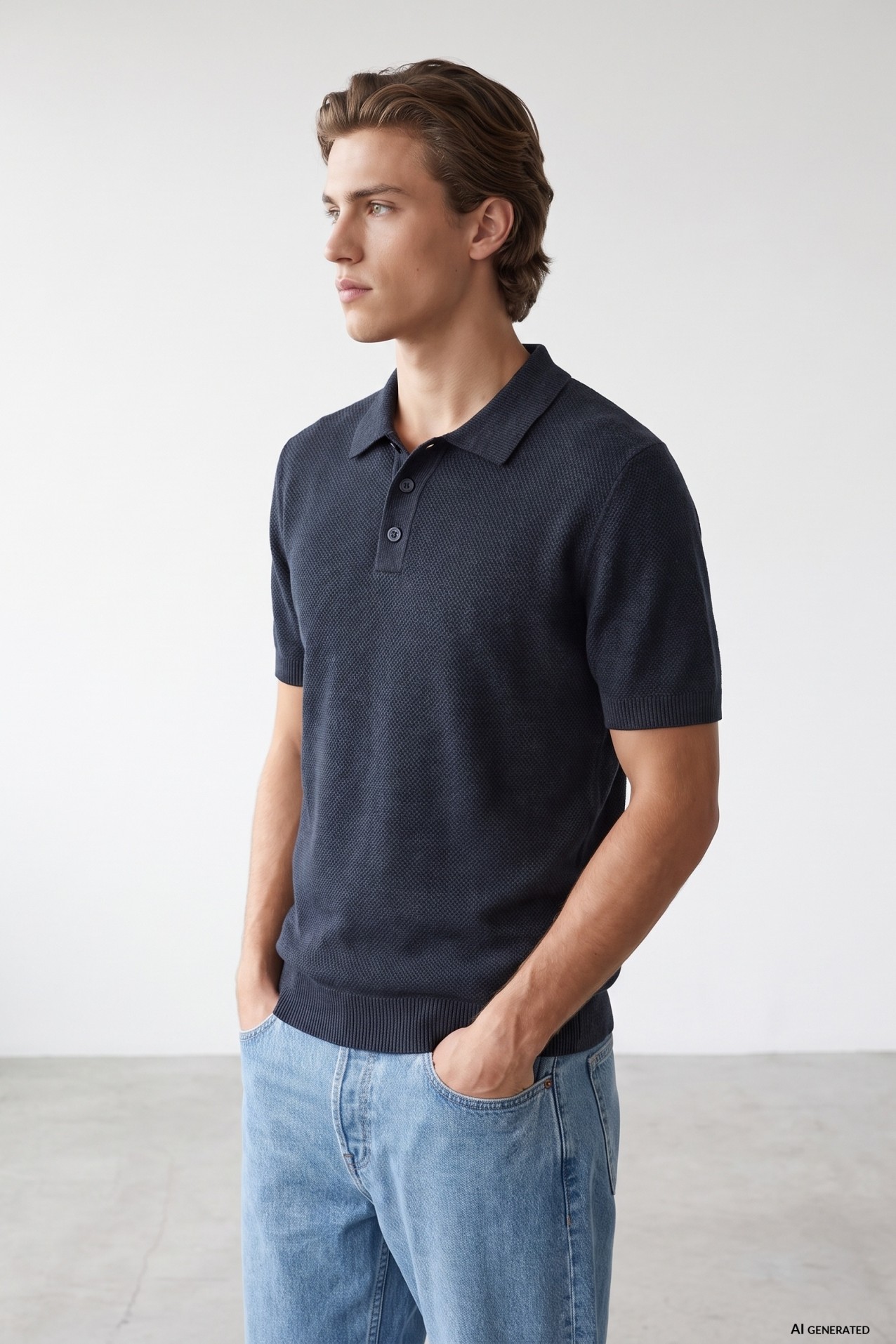 Navy Short Sleeve Polo
