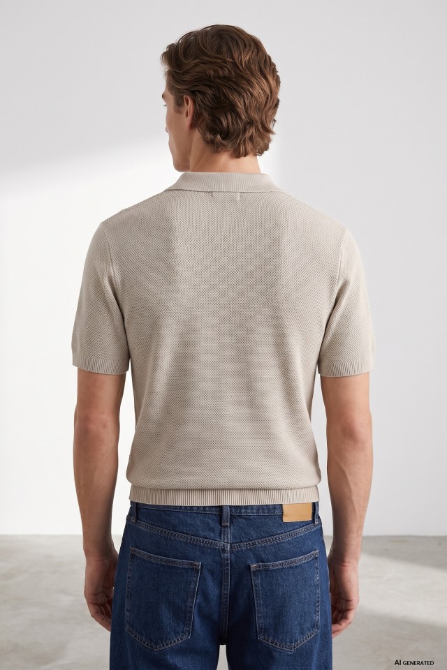 Polo beige corte regular Polo beige corte regular