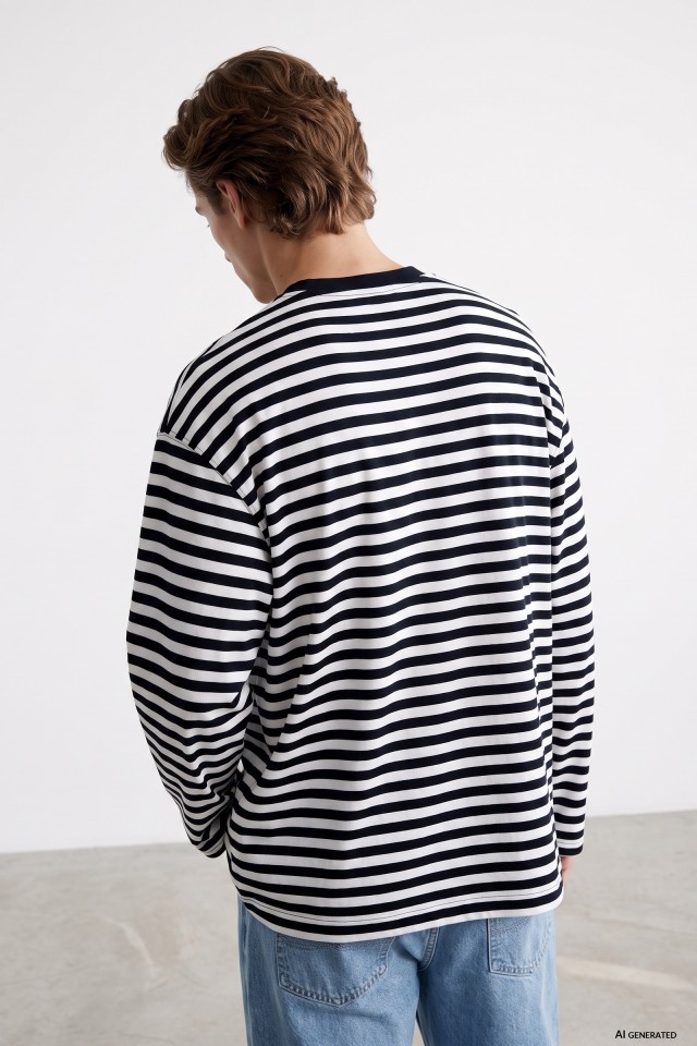 Blue Striped Long Sleeve Tee Blue Striped Long Sleeve Tee