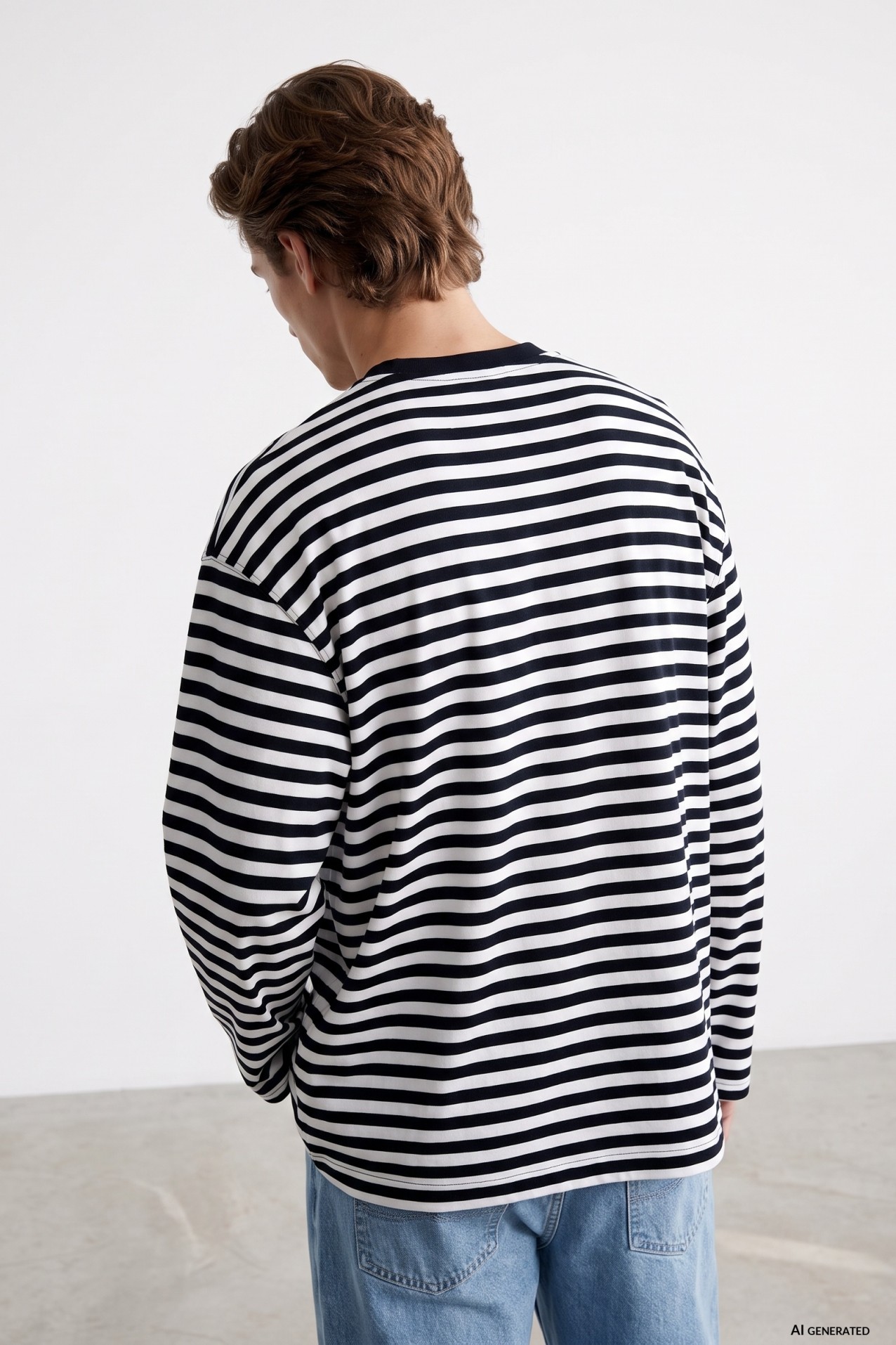 Blue Striped Long Sleeve Tee