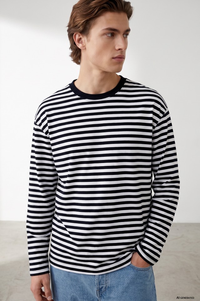Blue Striped Long Sleeve Tee Blue Striped Long Sleeve Tee