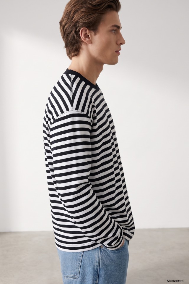 Blue Striped Long Sleeve Tee Blue Striped Long Sleeve Tee