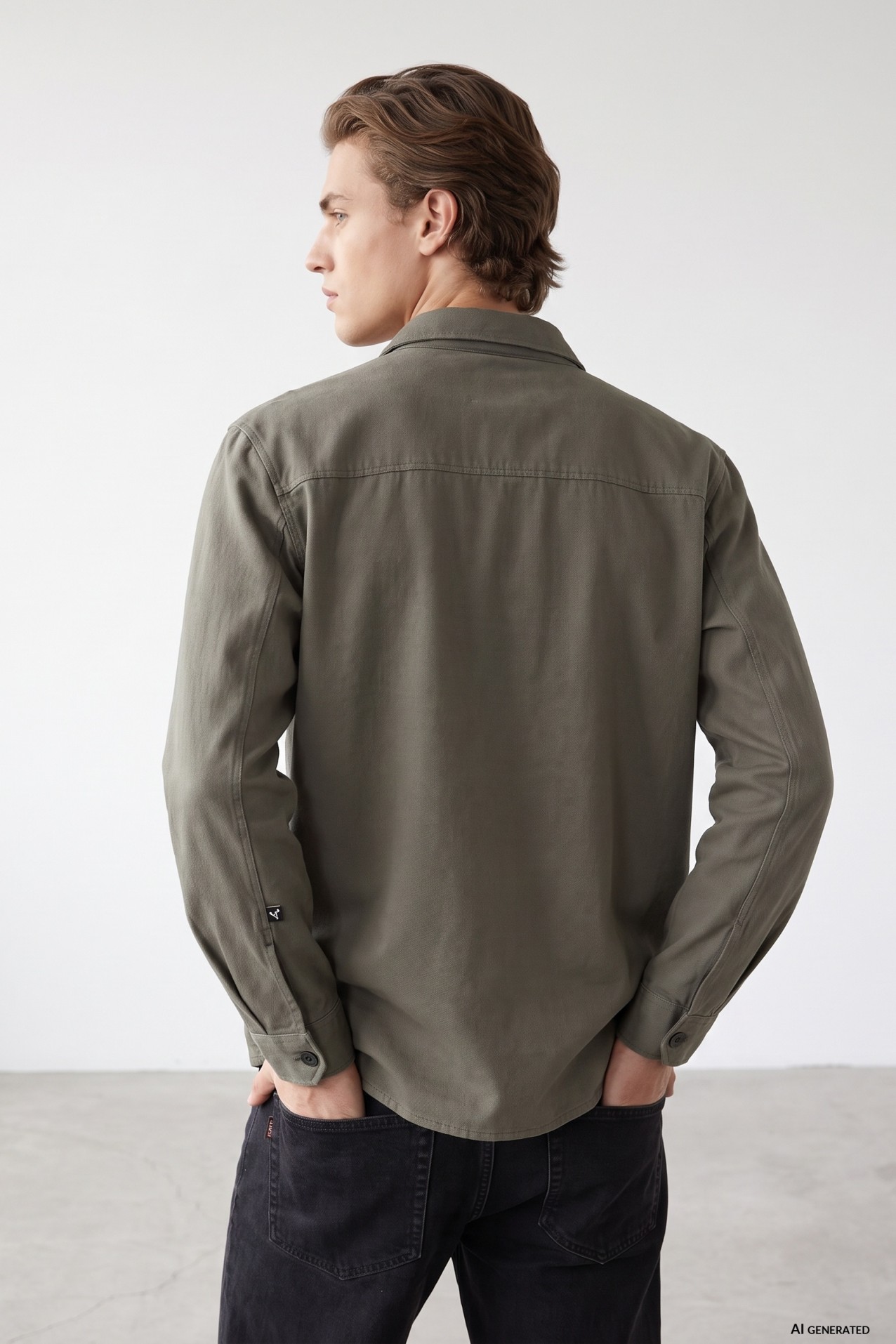 Relaxed Green Long Sleeve Shirt