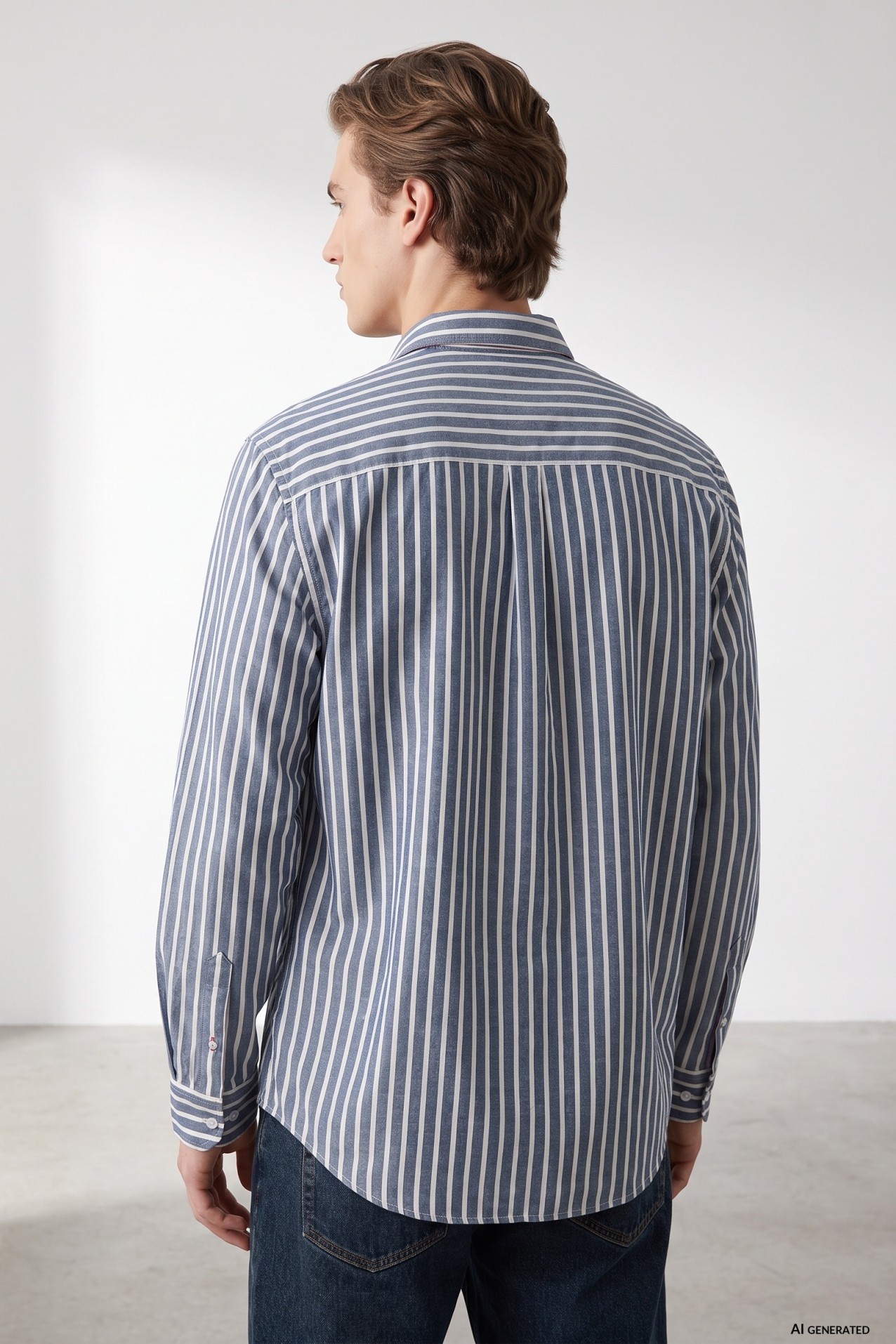 Blue Striped Long Sleeve Shirt