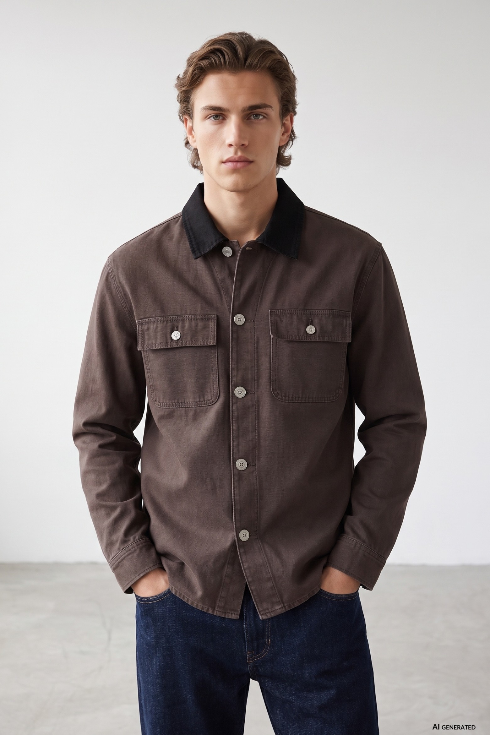Brown Relaxed Fit Shirt