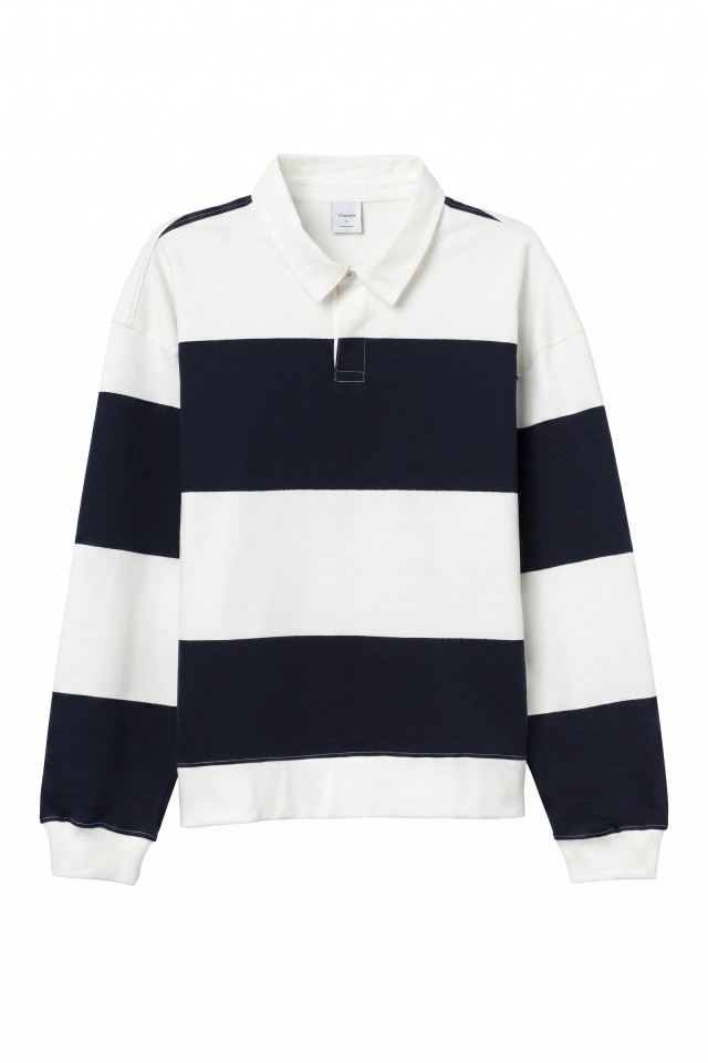 Navy Stripe Rugby Sweatshirt Navy Stripe Rugby Sweatshirt