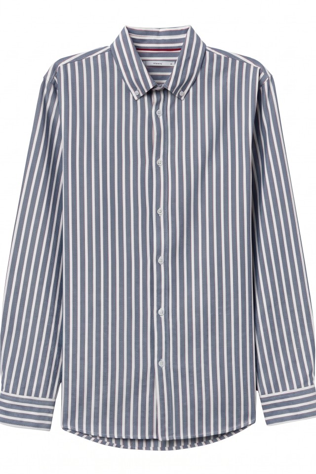 Camisa riscas azul regular fit Camisa riscas azul regular fit