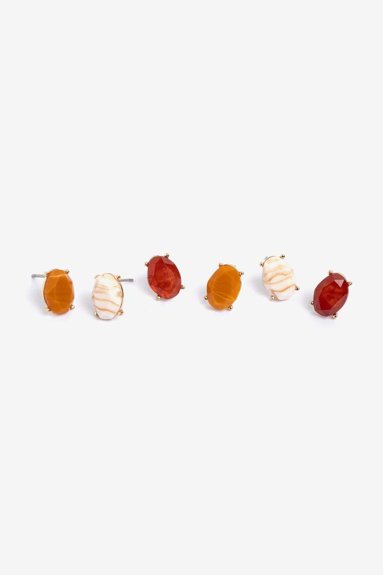 Gold Tone Stud Earring Set