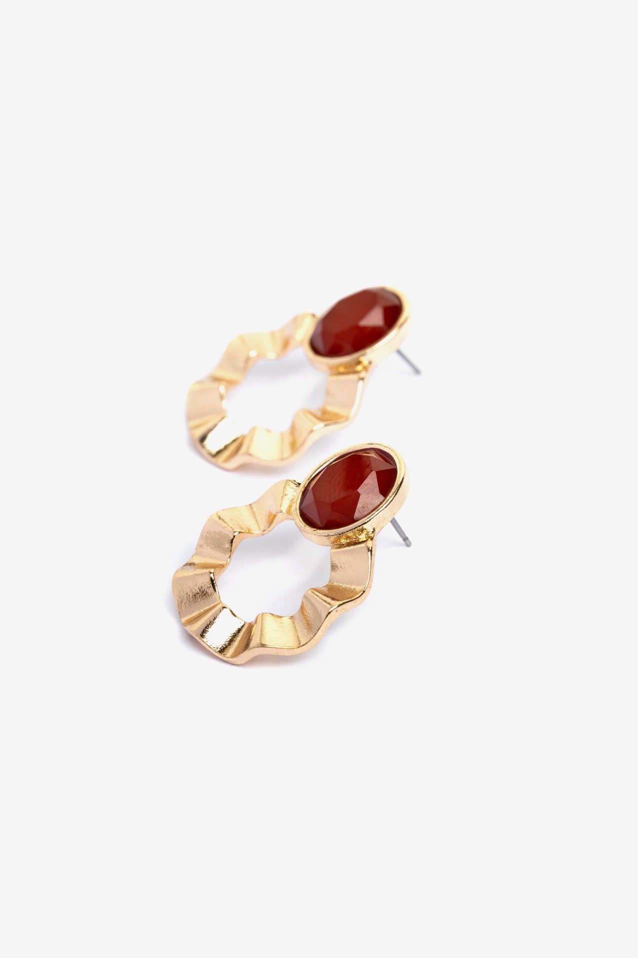 Gold Tone Wavy Earrings