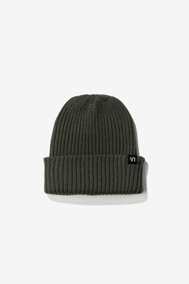 Olive Ribbed Knit Beanie