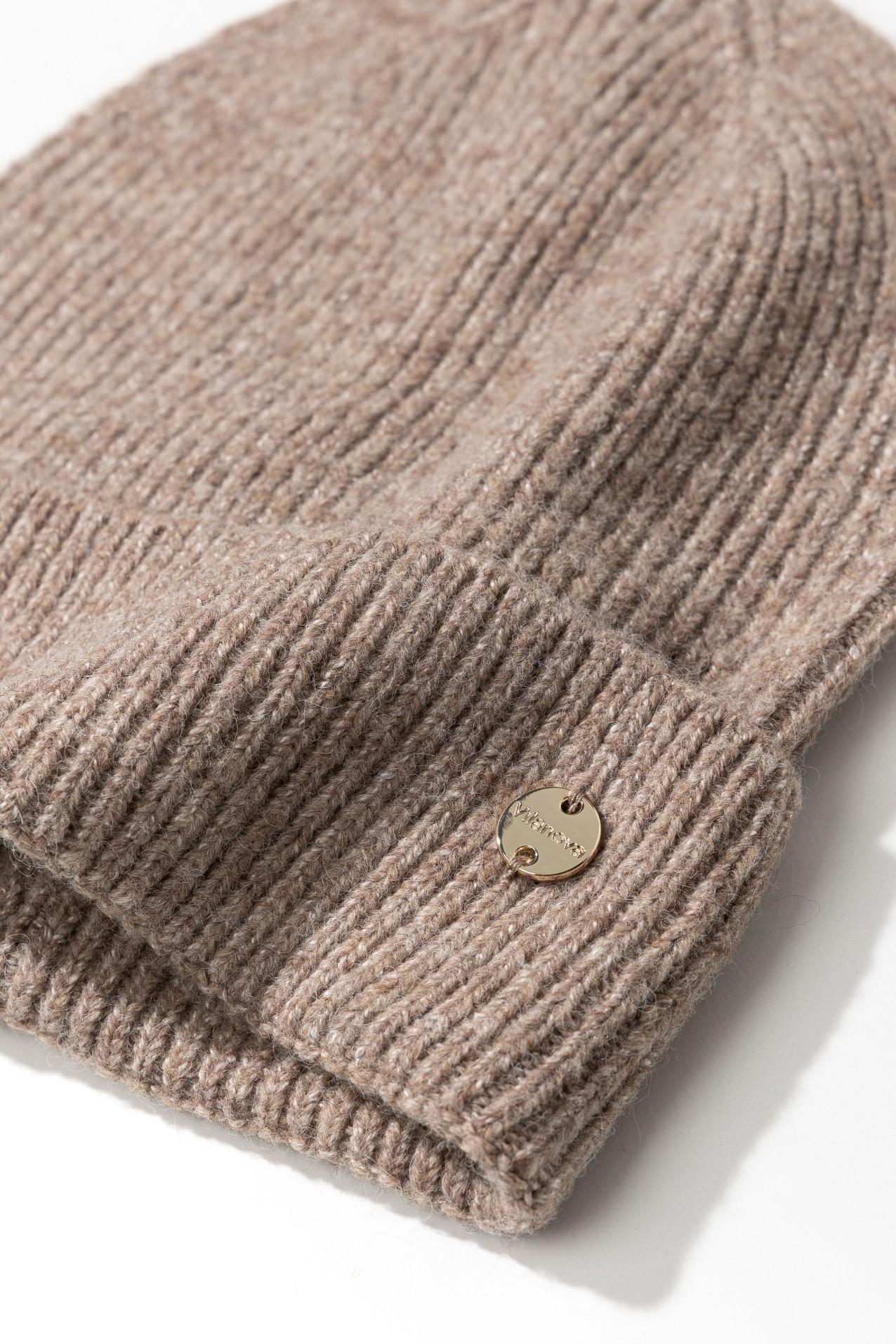 Brown Ribbed Beanie