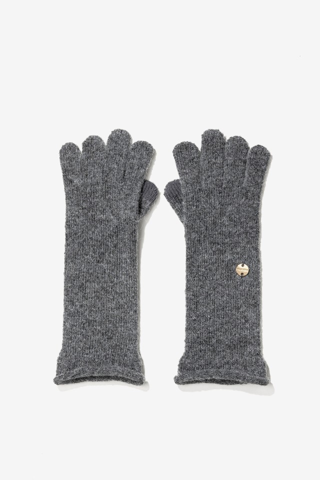 Grey Knit Gloves