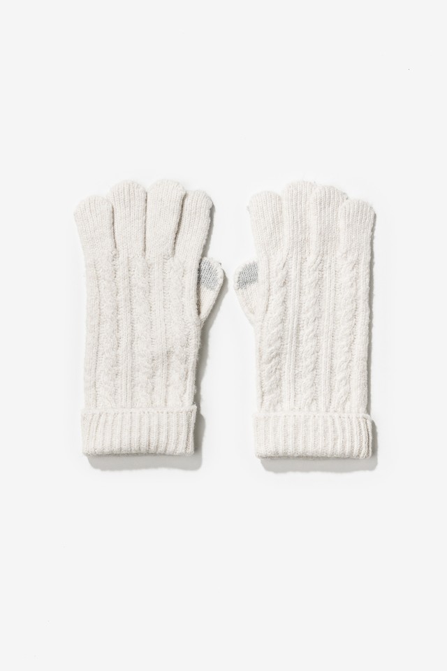 Ecru Knit Gloves