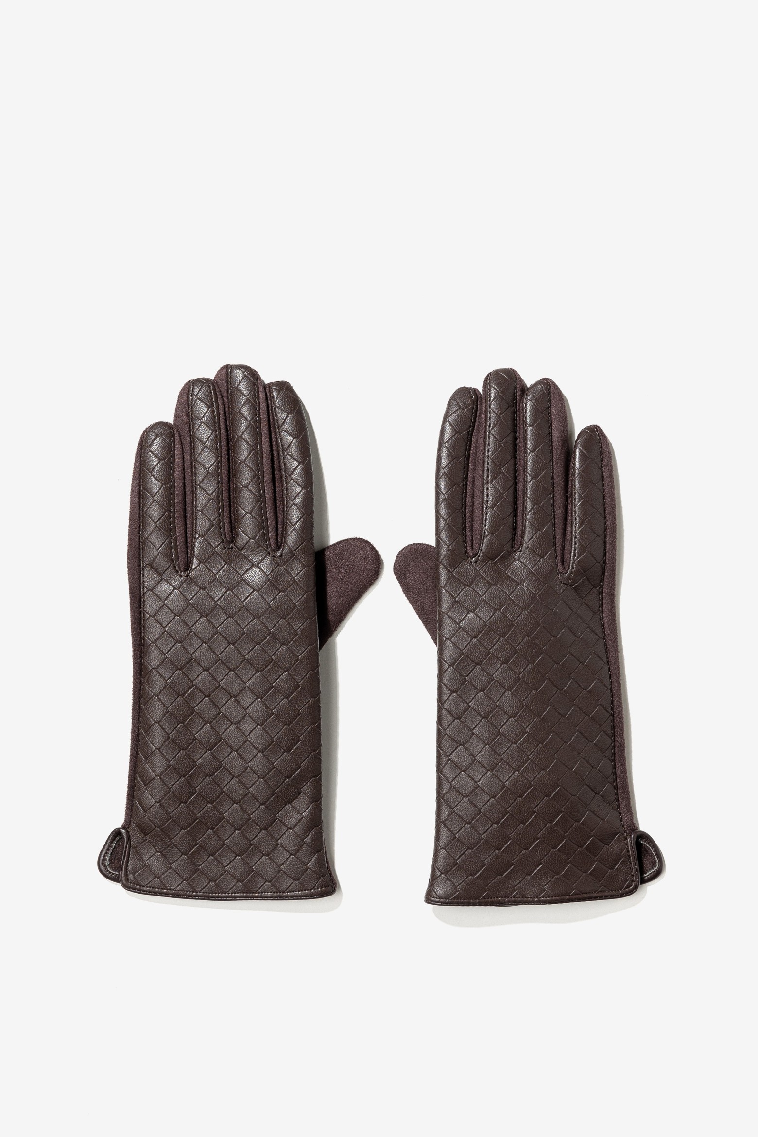 Brown Textured Gloves