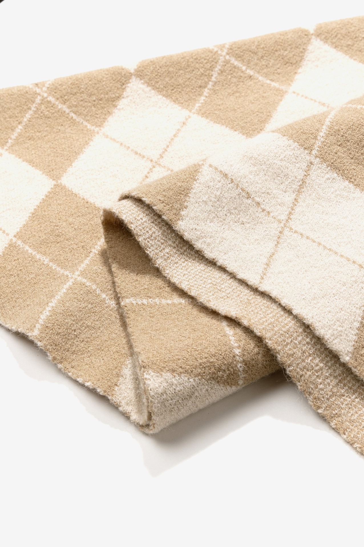 Beige Argyle Scarf