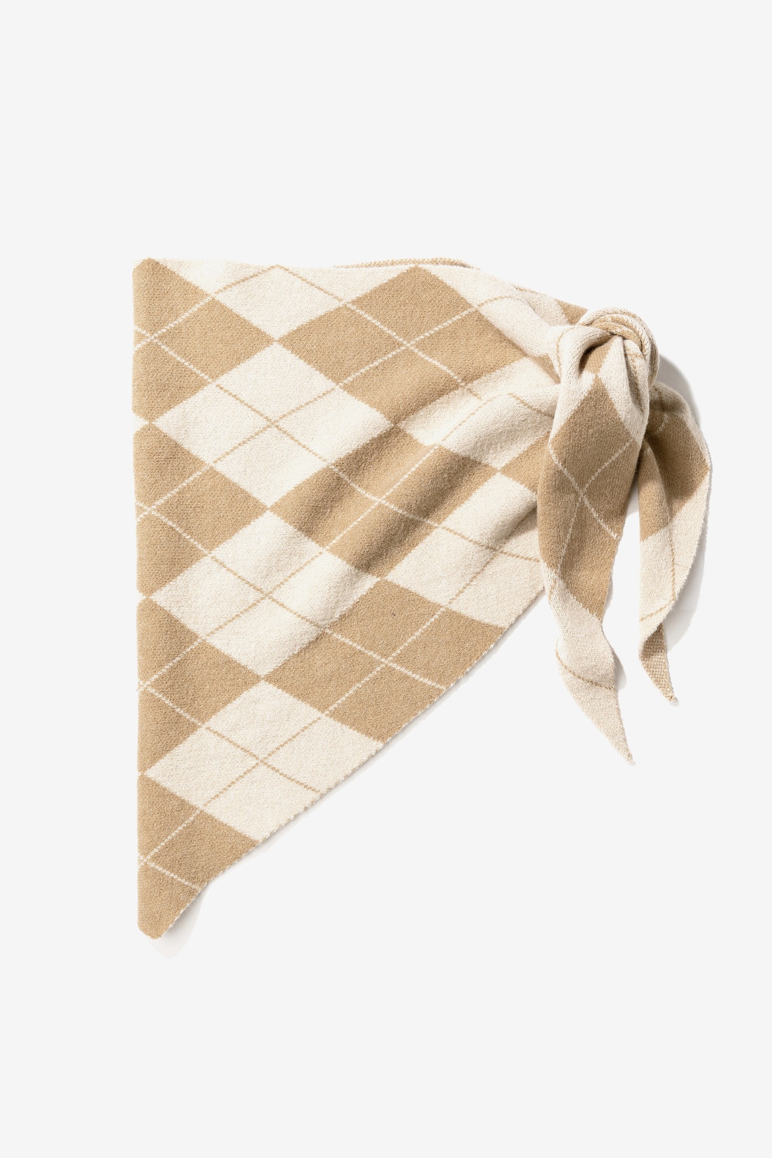 Beige Argyle Scarf