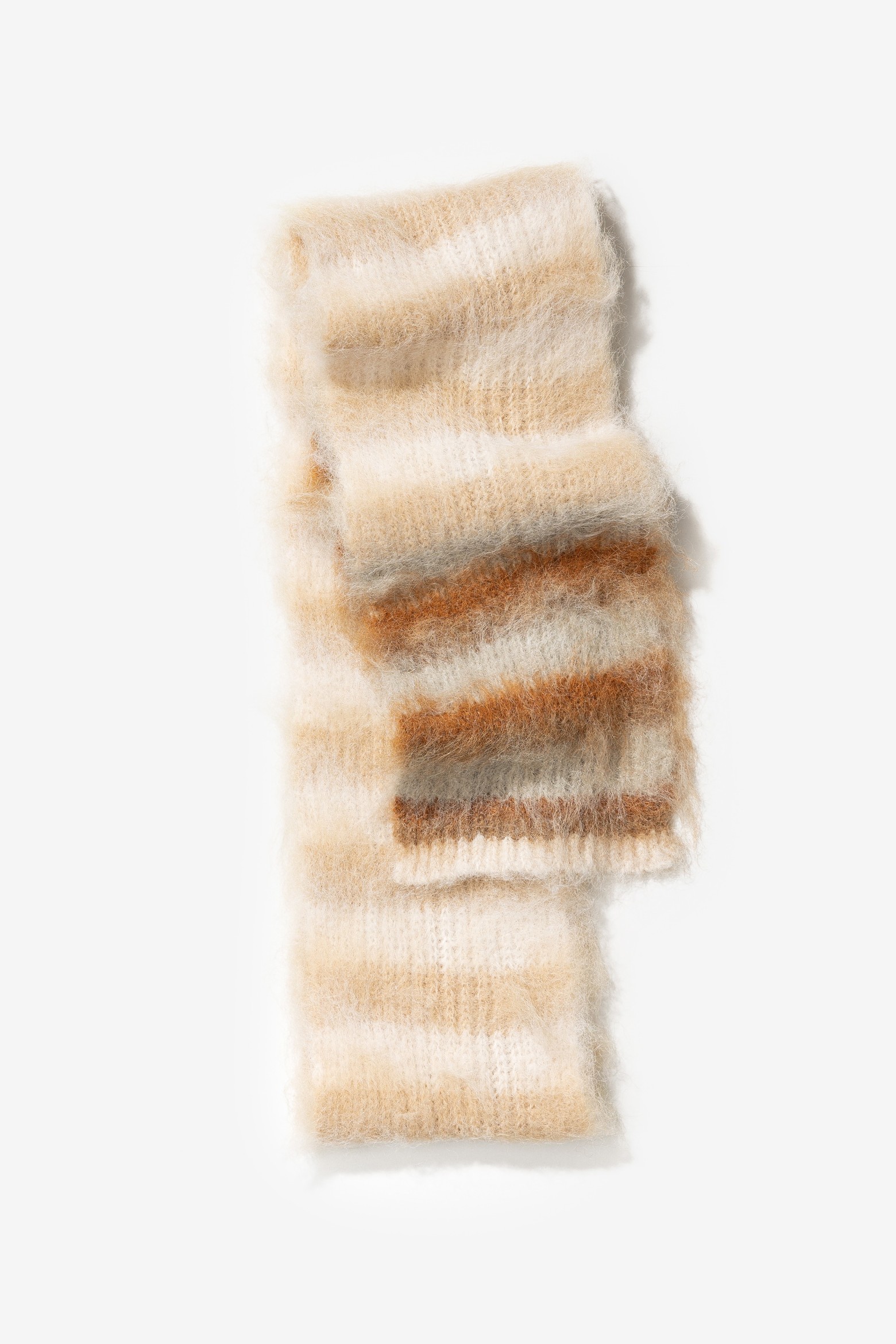 Beige Striped Scarf