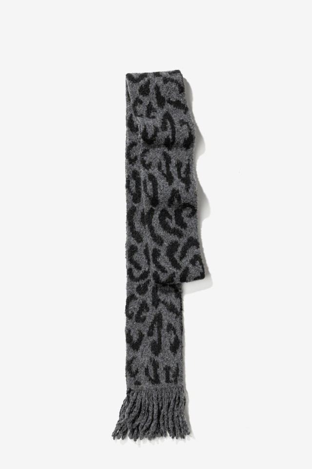 Grey Leopard Print Scarf Grey Leopard Print Scarf
