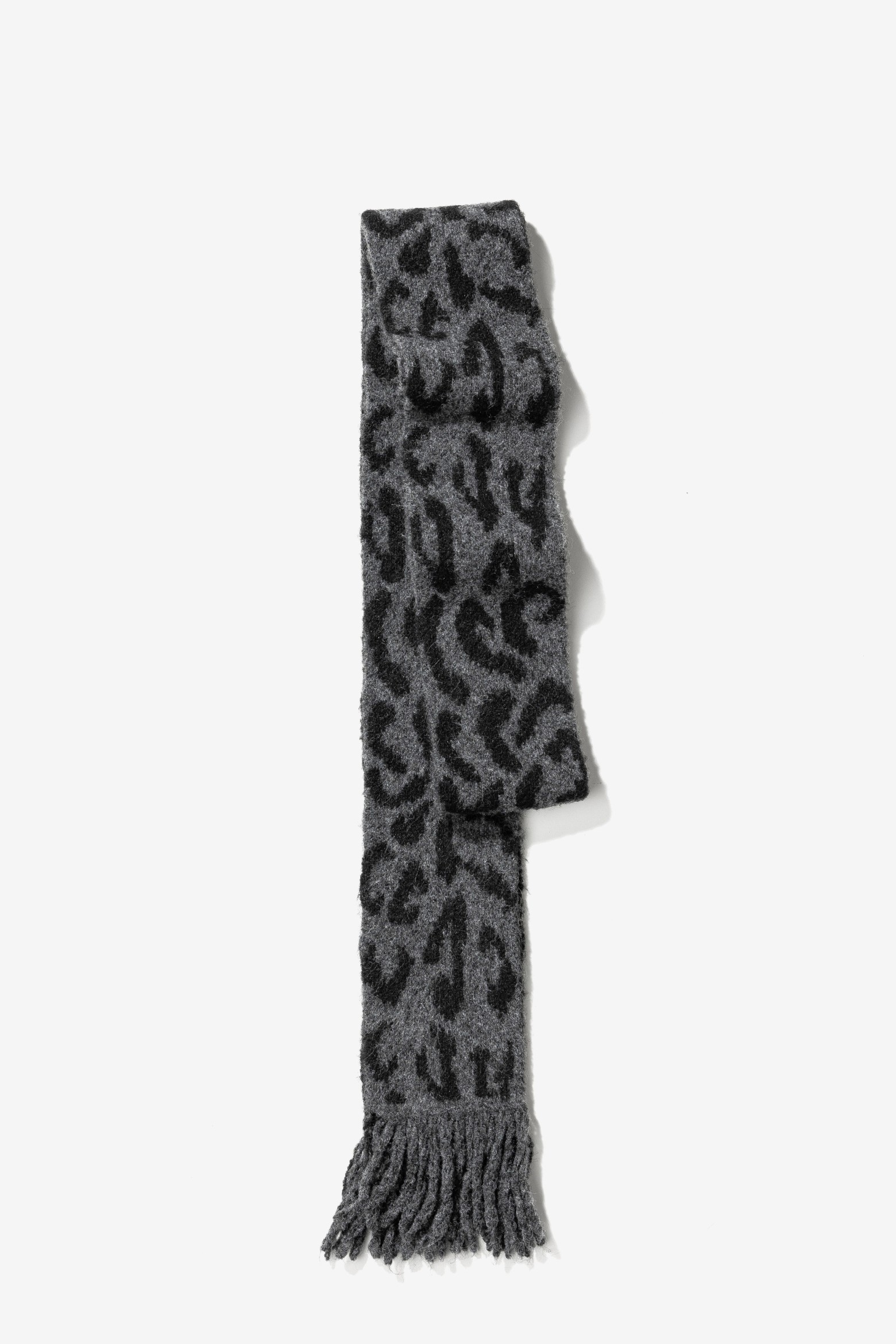 Grey Leopard Print Scarf
