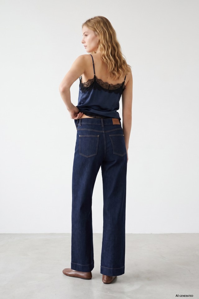 Dark Blue Wide Jeans Dark Blue Wide Jeans