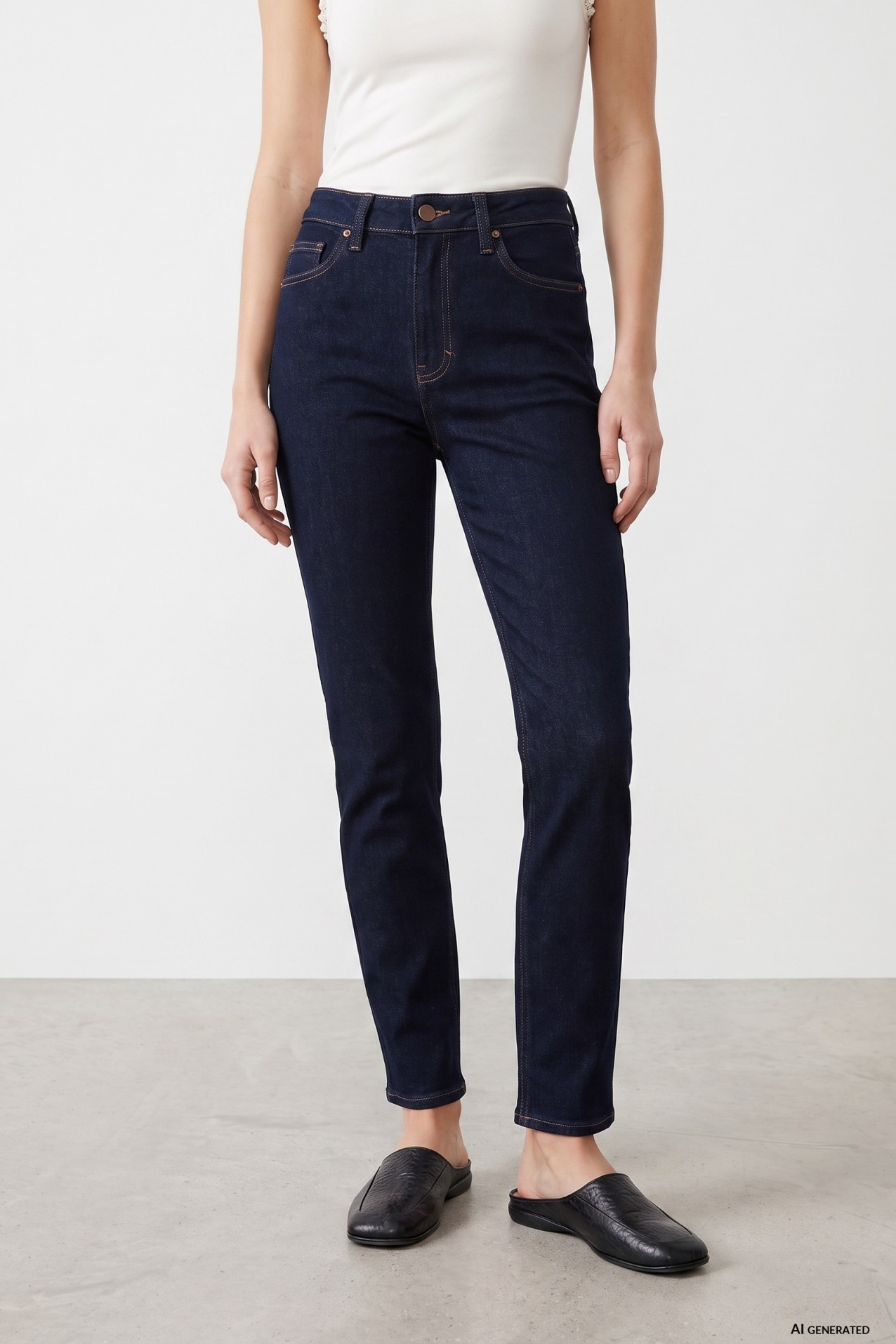 Dark Blue Mom Slim Jeans
