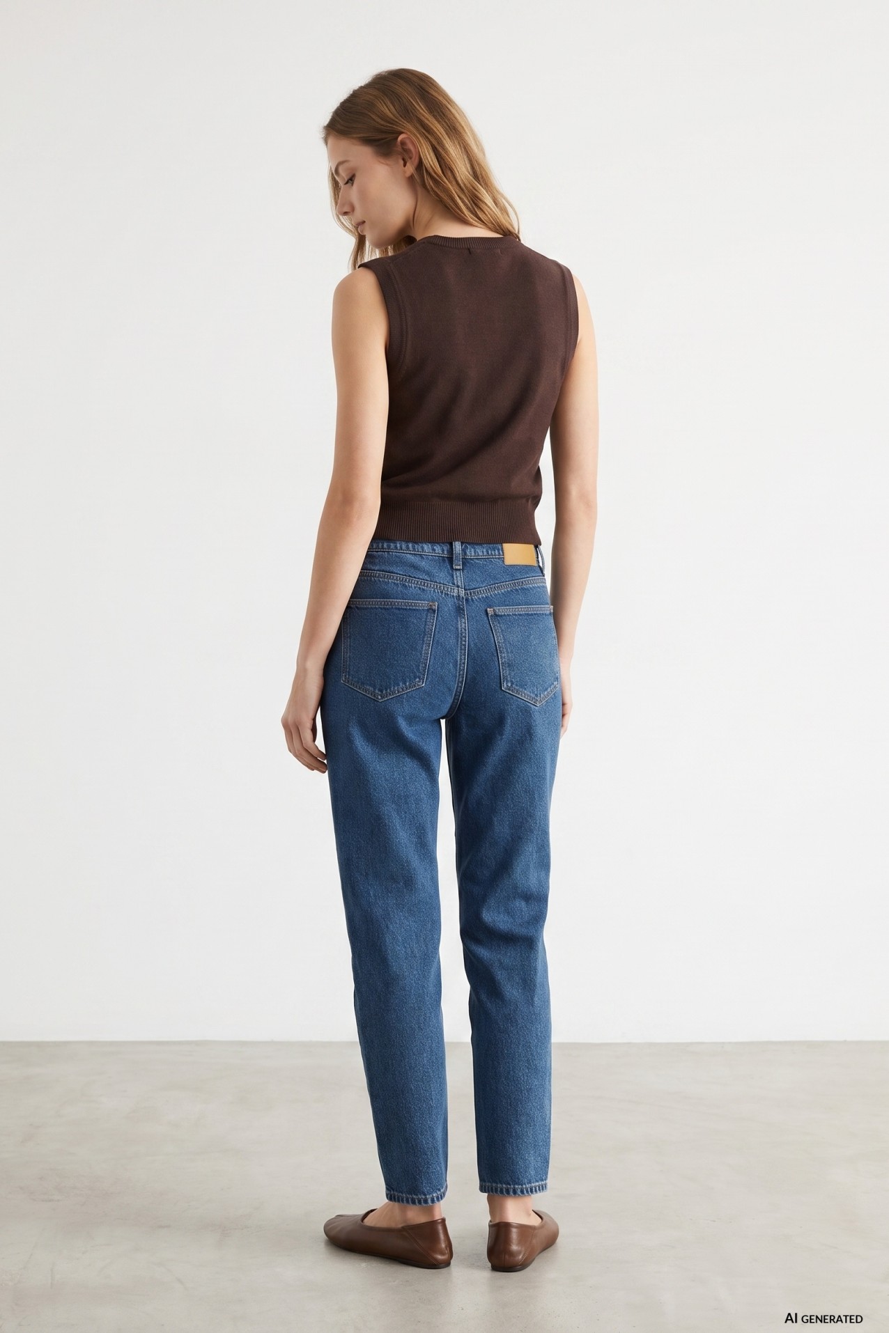 Jeans mom fit azul cl�ssico