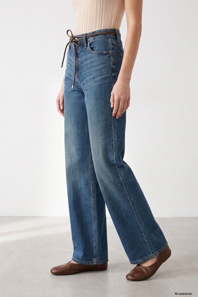 Wide Leg Jeans With Belt Wide Leg Jeans With Belt