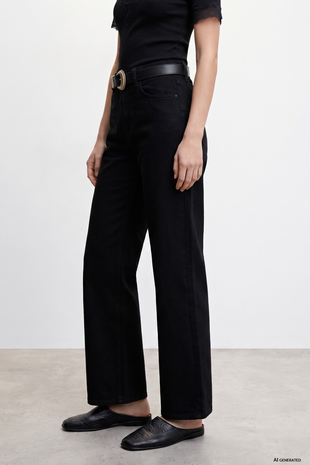 Culotte vaquero negro ancho