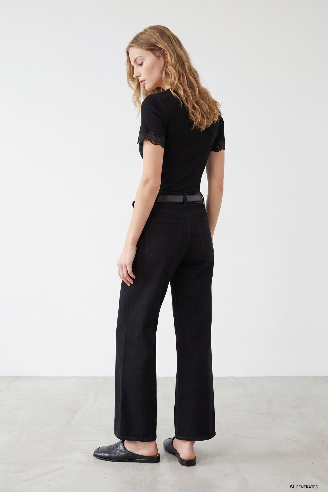 Culotte vaquero negro ancho