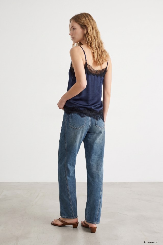 Barrel Fit Blue Jeans Barrel Fit Blue Jeans