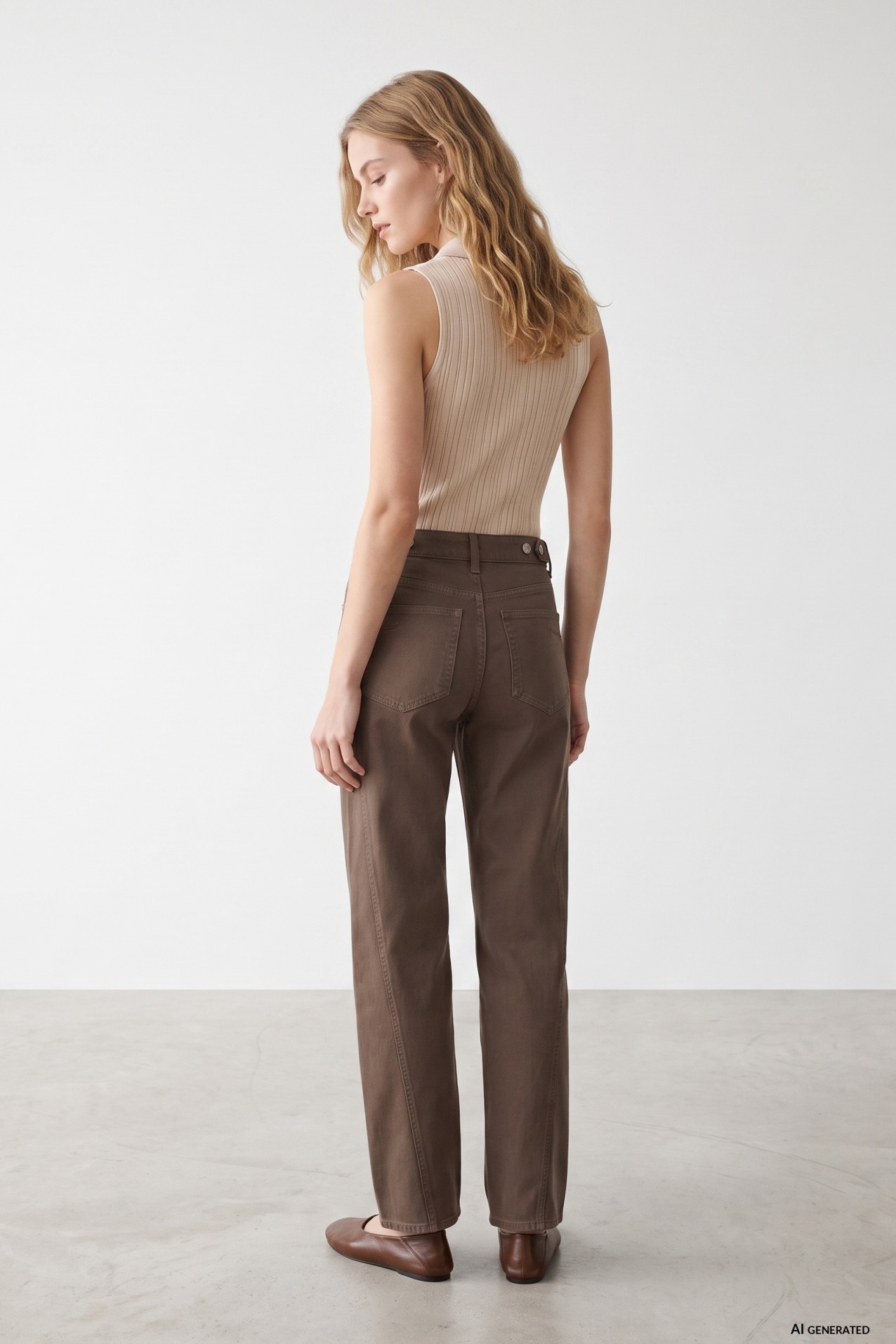Barrel Cut Brown Jeans