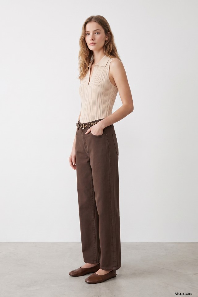 Brown Culotte Jeans