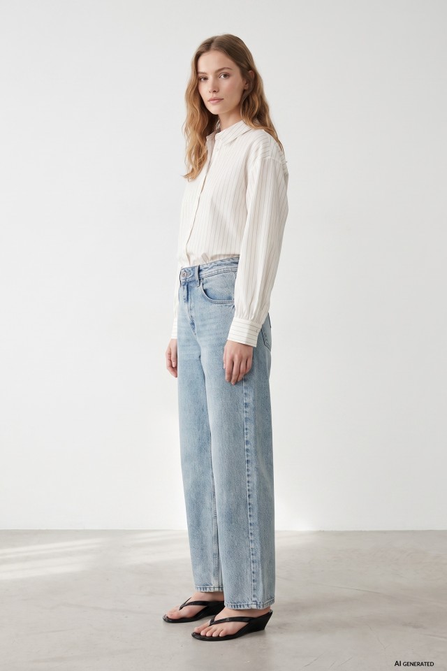 Light Blue Barrel Jeans