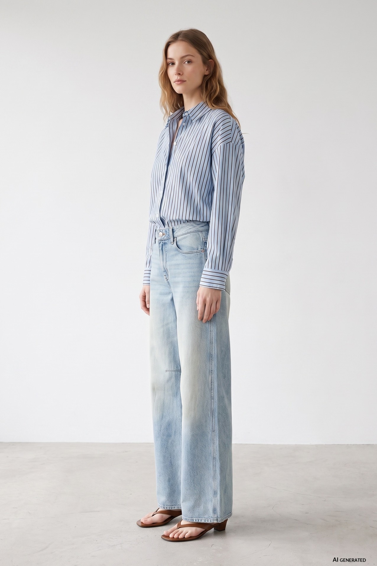 Relaxed Blue Striped Shirt