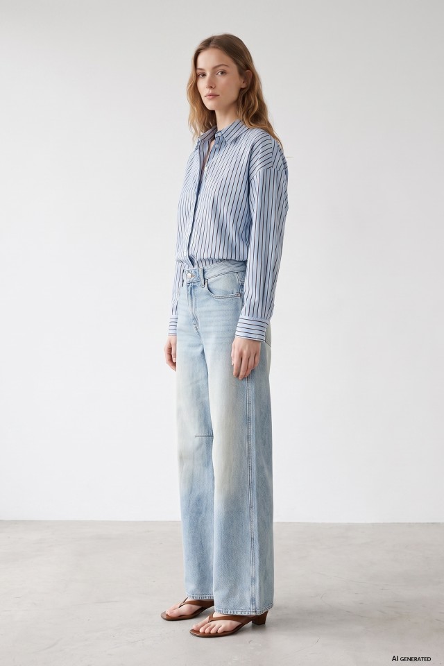 Relaxed Blue Striped Shirt Relaxed Blue Striped Shirt