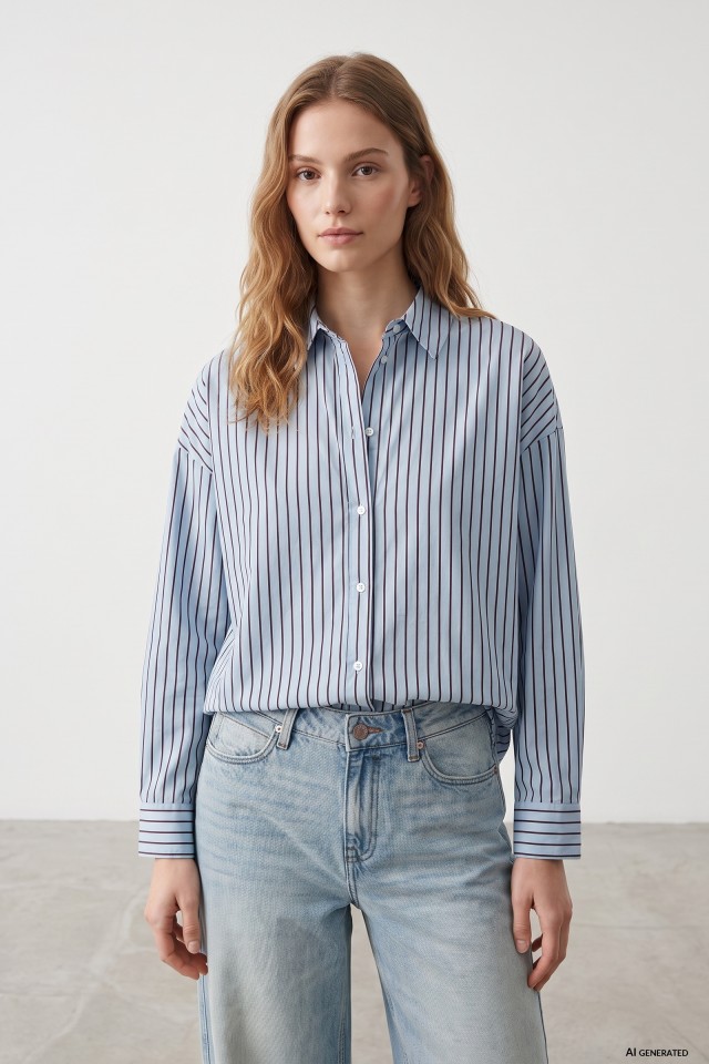 Relaxed Blue Striped Shirt Relaxed Blue Striped Shirt