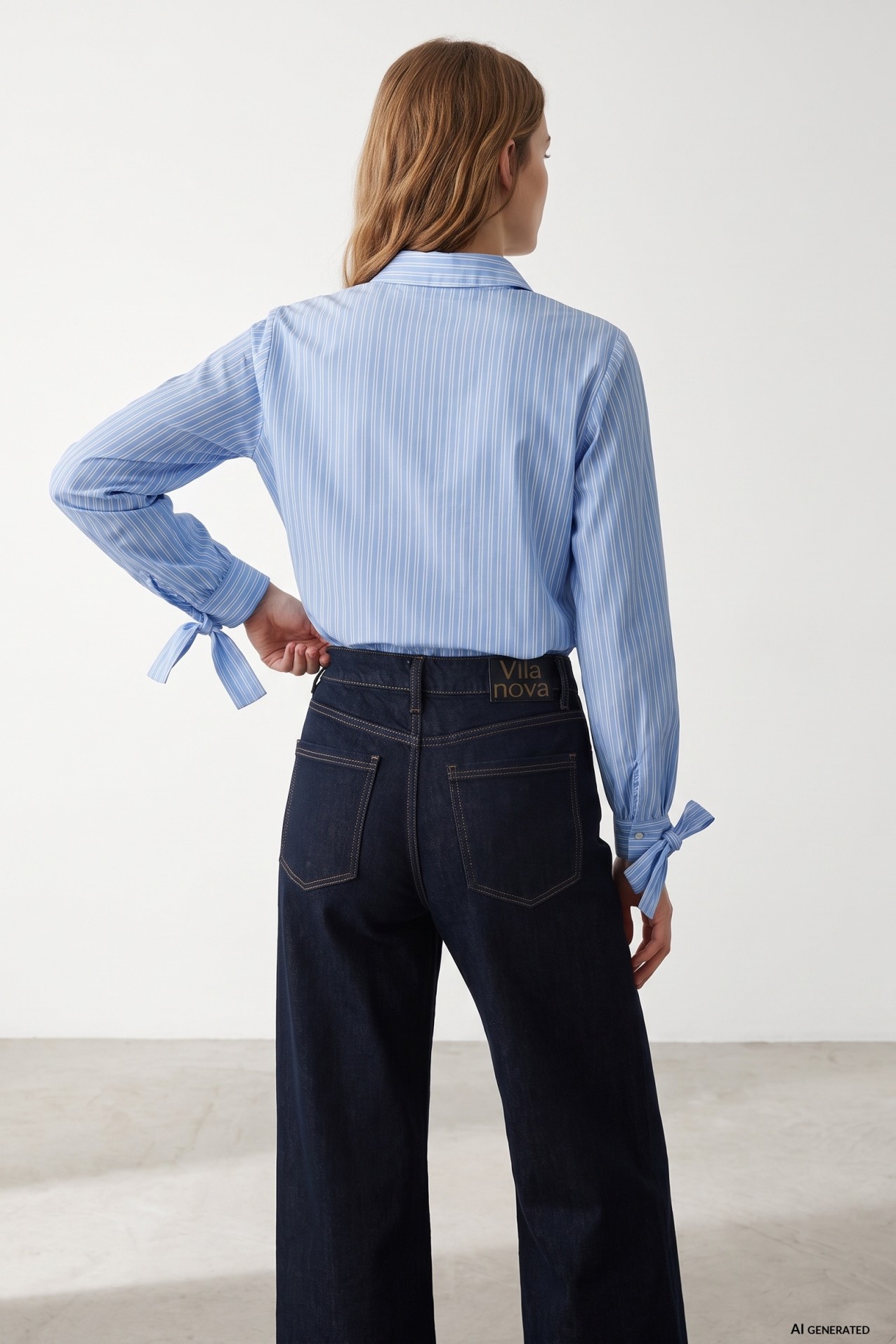 Blue striped regular shirt