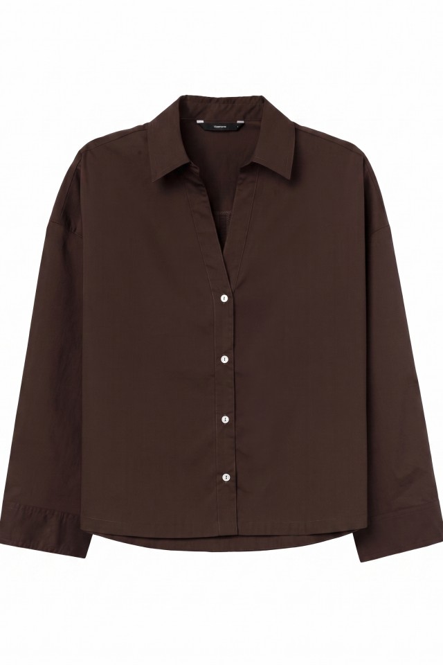 Camisa relaxed castanho Camisa relaxed castanho
