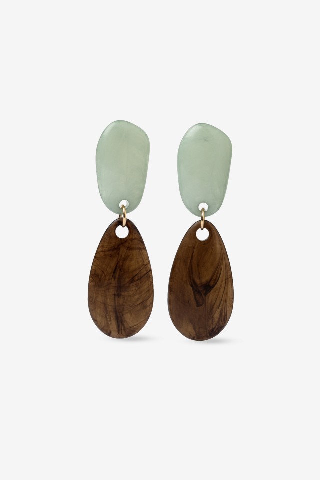 Chunky Brown Drop Earrings