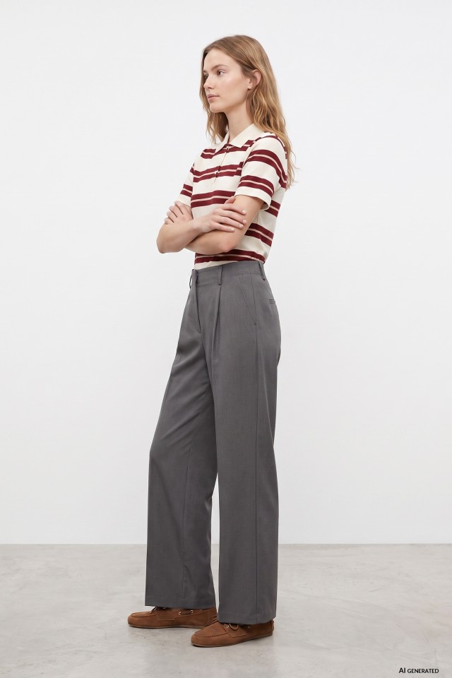 Grey Wide Leg Trousers Grey Wide Leg Trousers