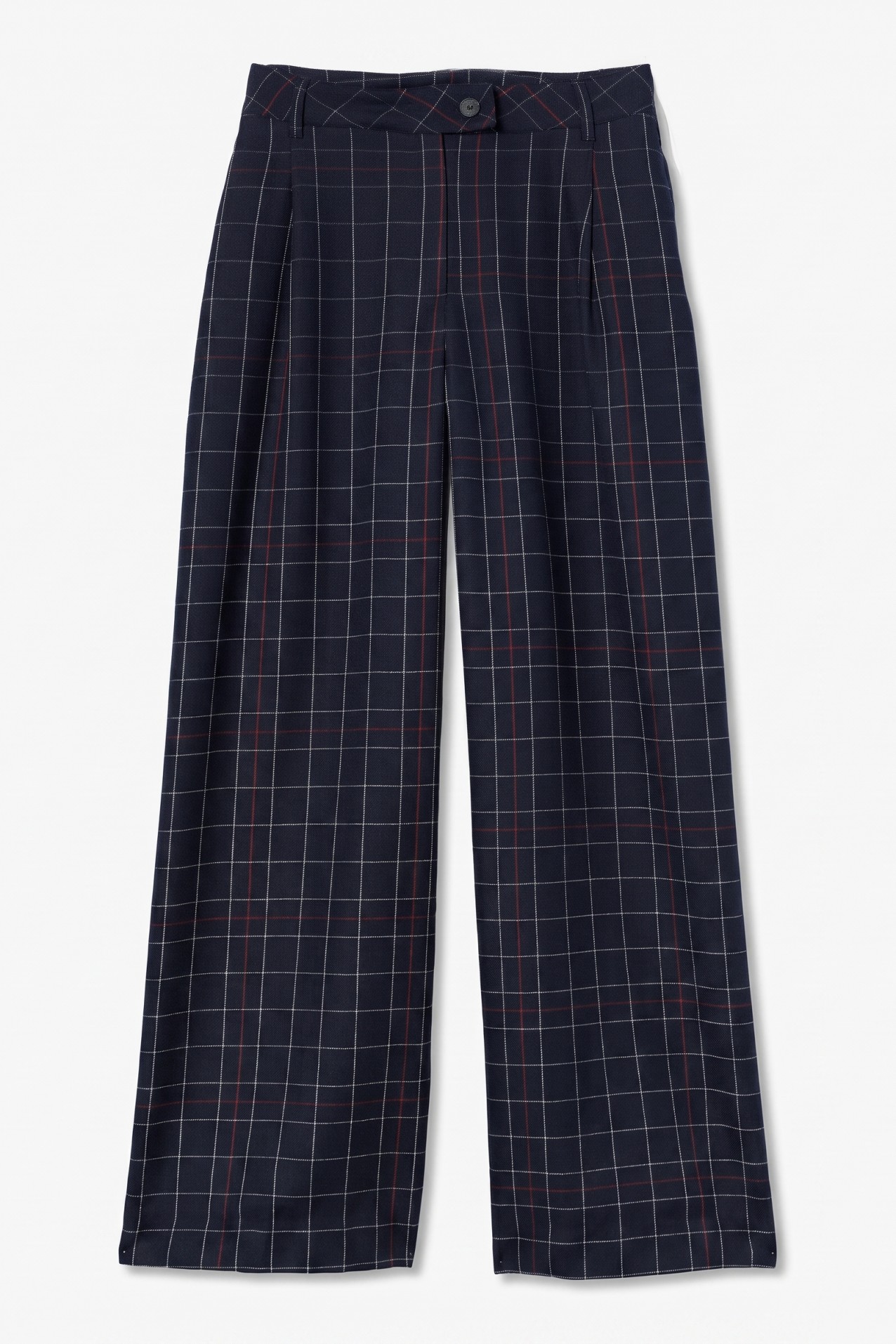 Wide-Leg Checked Palazzo Pants