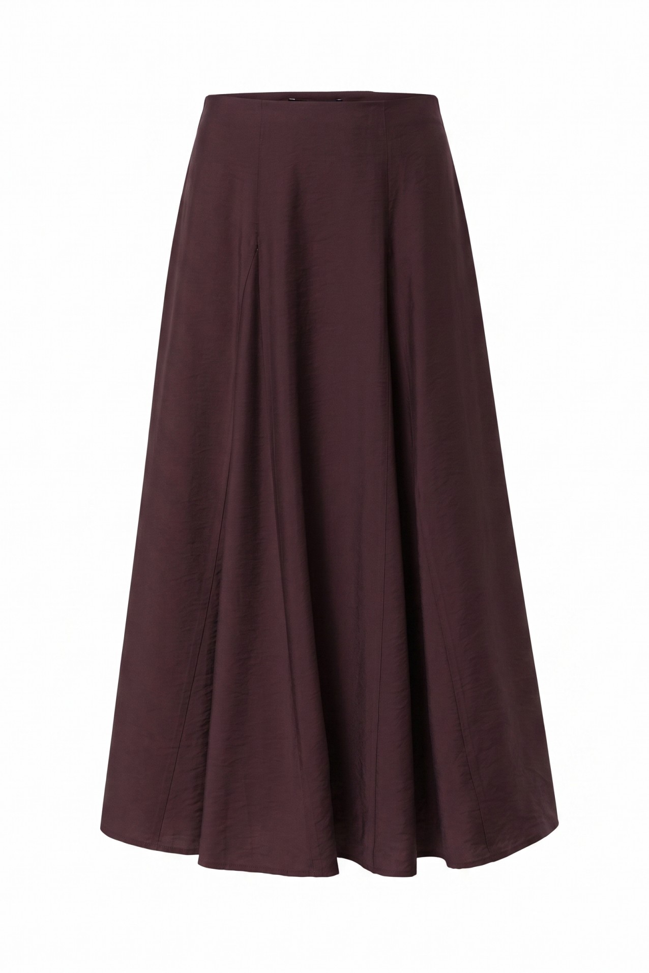 Flowy Dark Red Midi Skirt